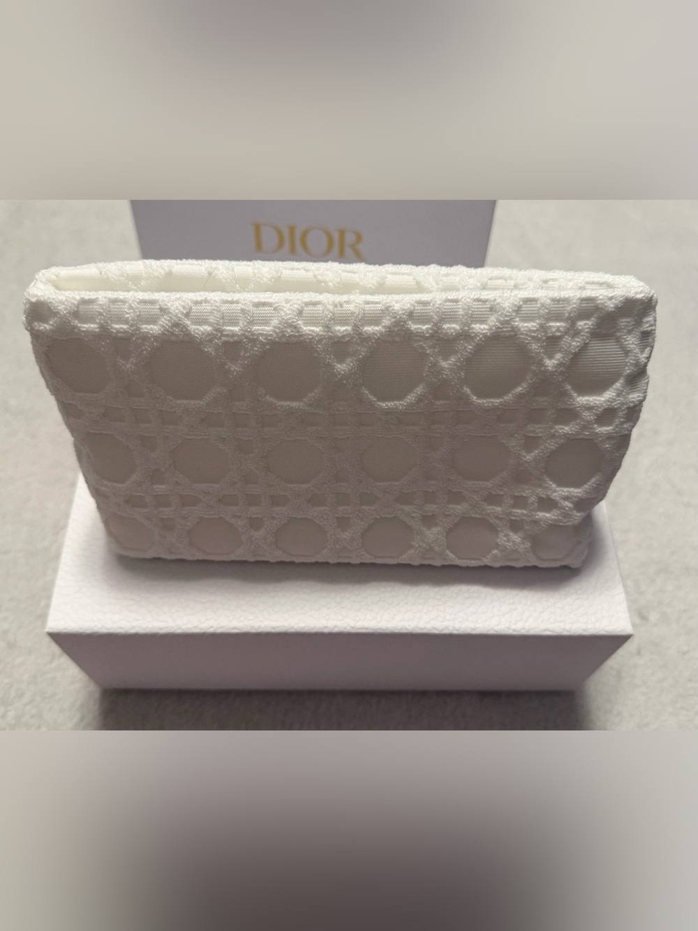 Dior Ivory Quilted Cosmetic Pouch